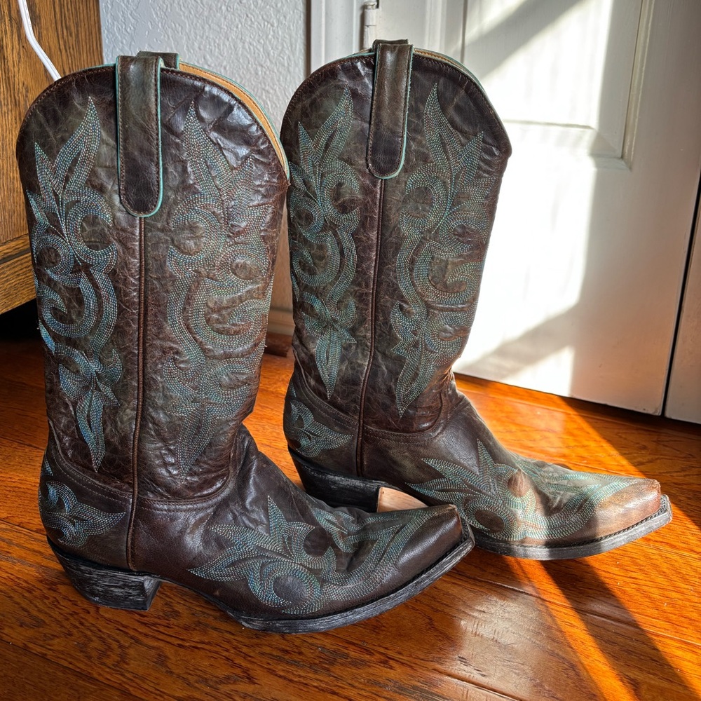 Old Gringo Brown and Blue Leather Boots